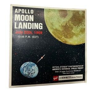 Vintage GAF View-Master Apollo Moon Landing 1969 3 Reel Set & Booklet B362